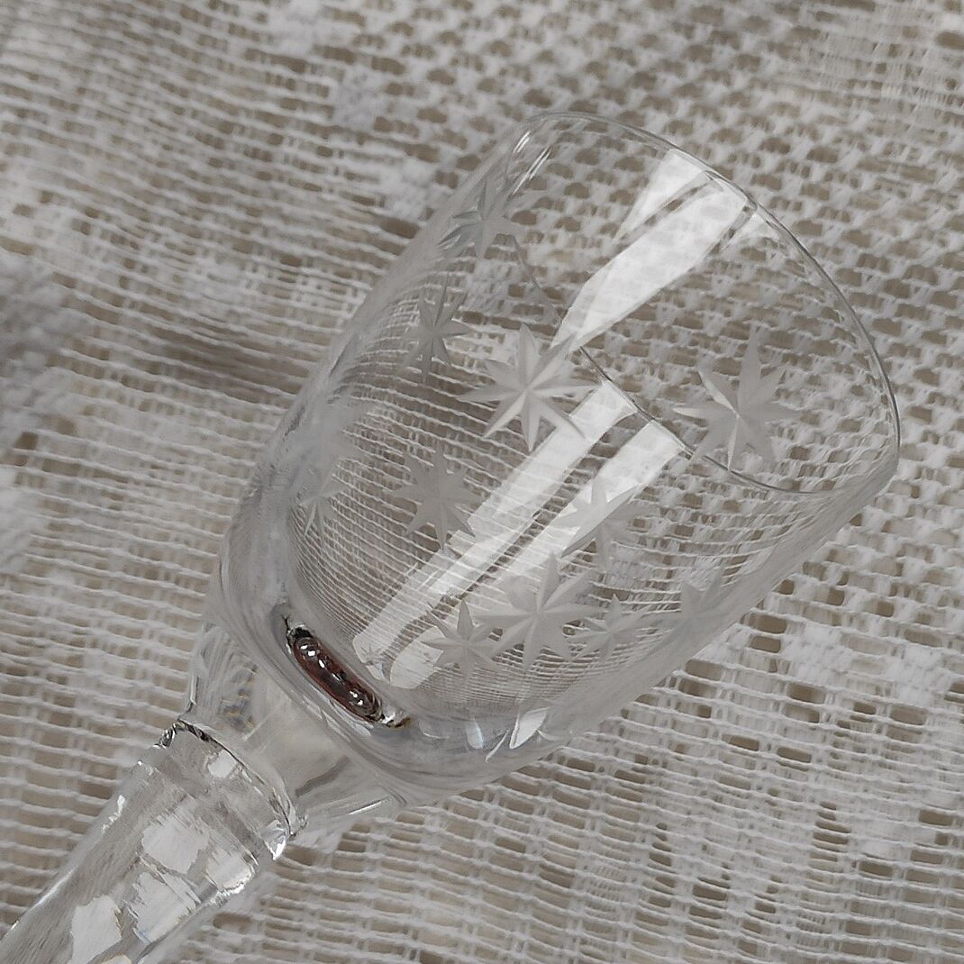 3 antique crystal port glasses