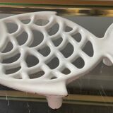 Vintage fish soap dish in enameled cast iron