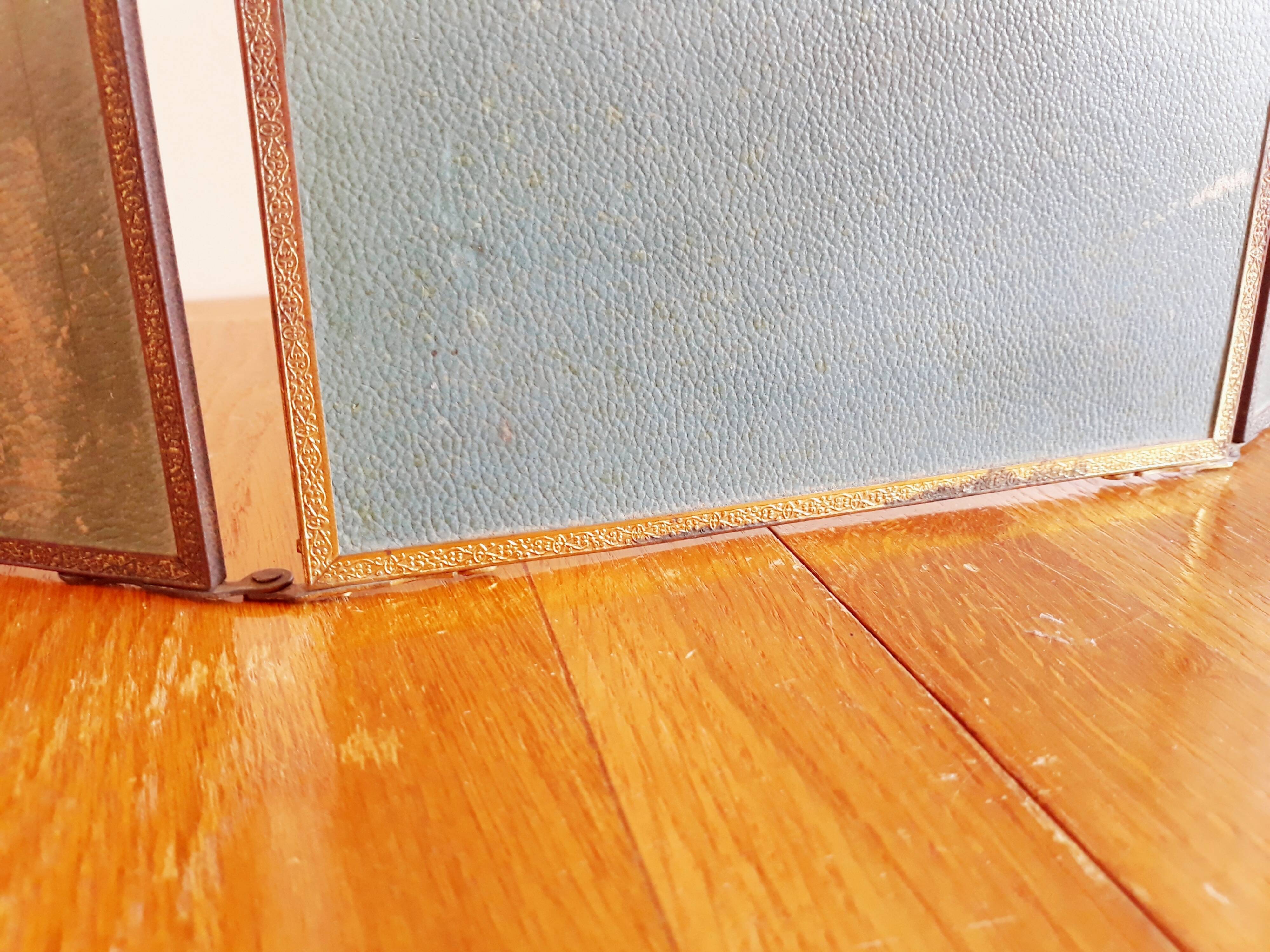 Mirror triptych barber vintage 66cm x 27cm