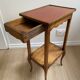 Small bedside table, nightstand, two-top ash plant stand with discreet drawer