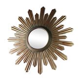 Mirror sun witch's eye 90cm gold metal vintage 50s