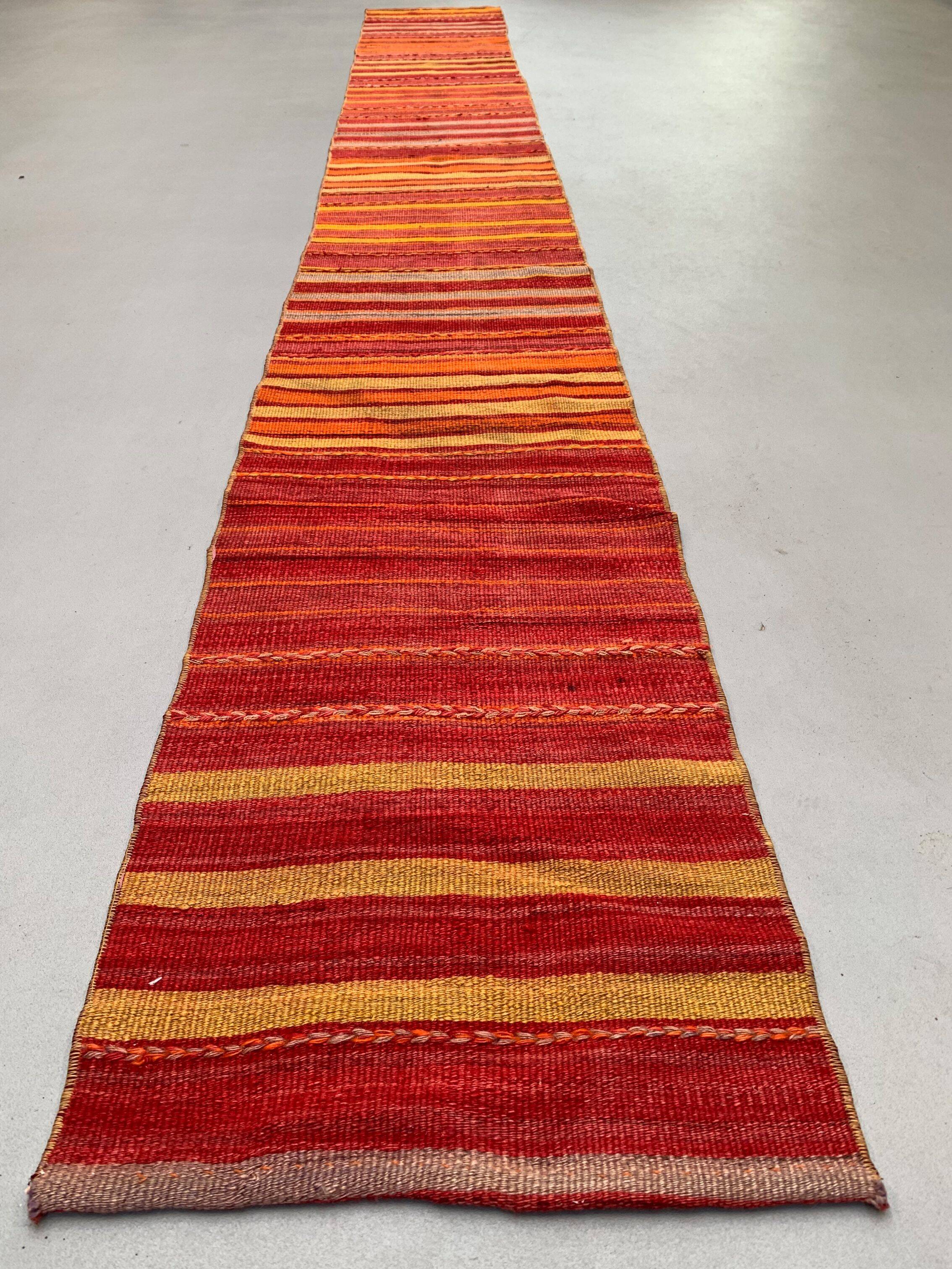 Old Turkish narrow Kilim Runner 405x49 cm shabby chic, vintage kelim