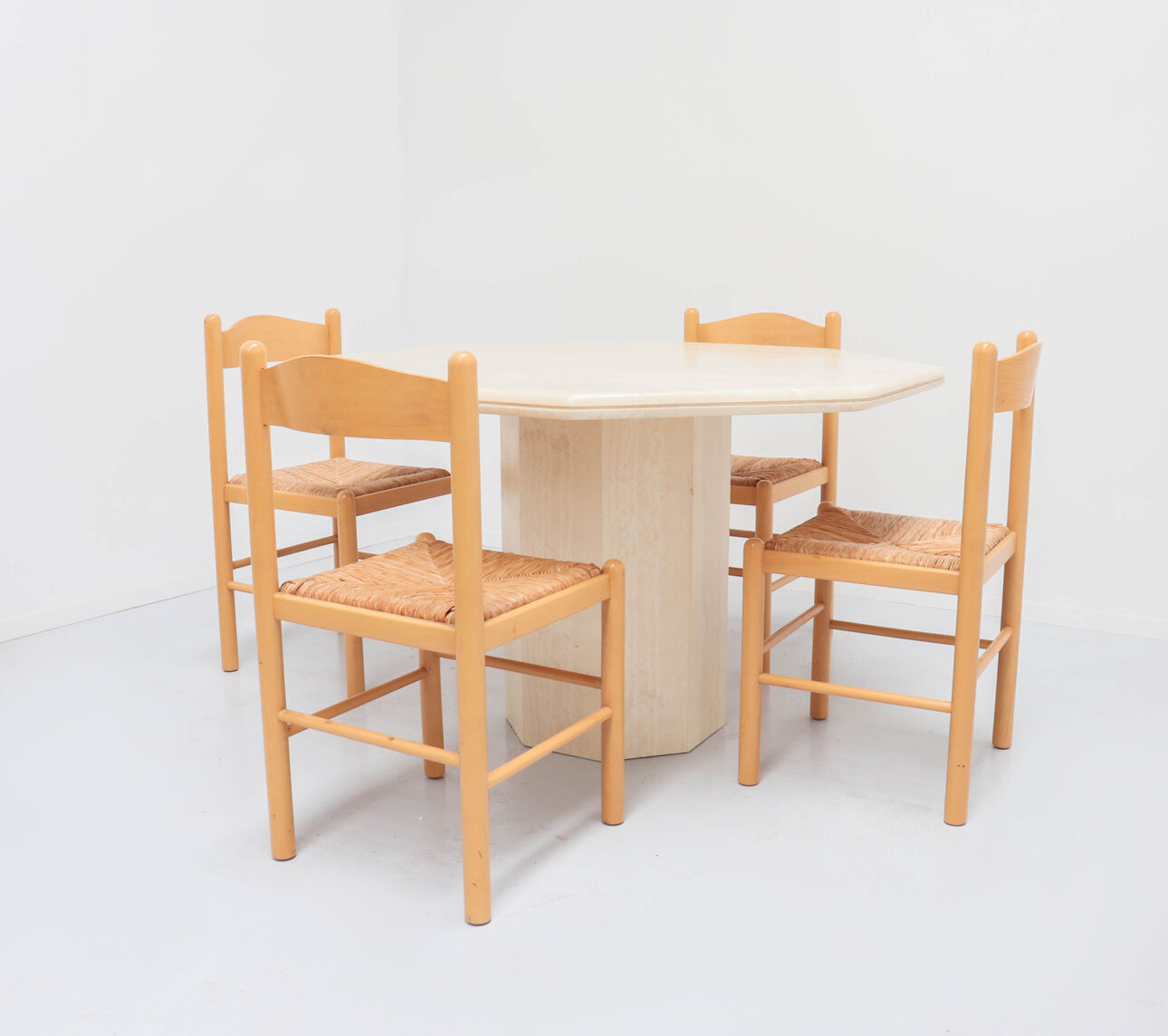 Vintage travertine dining table