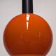 Pair of orange opaline ball pendants by Parscot, France circa 1970.