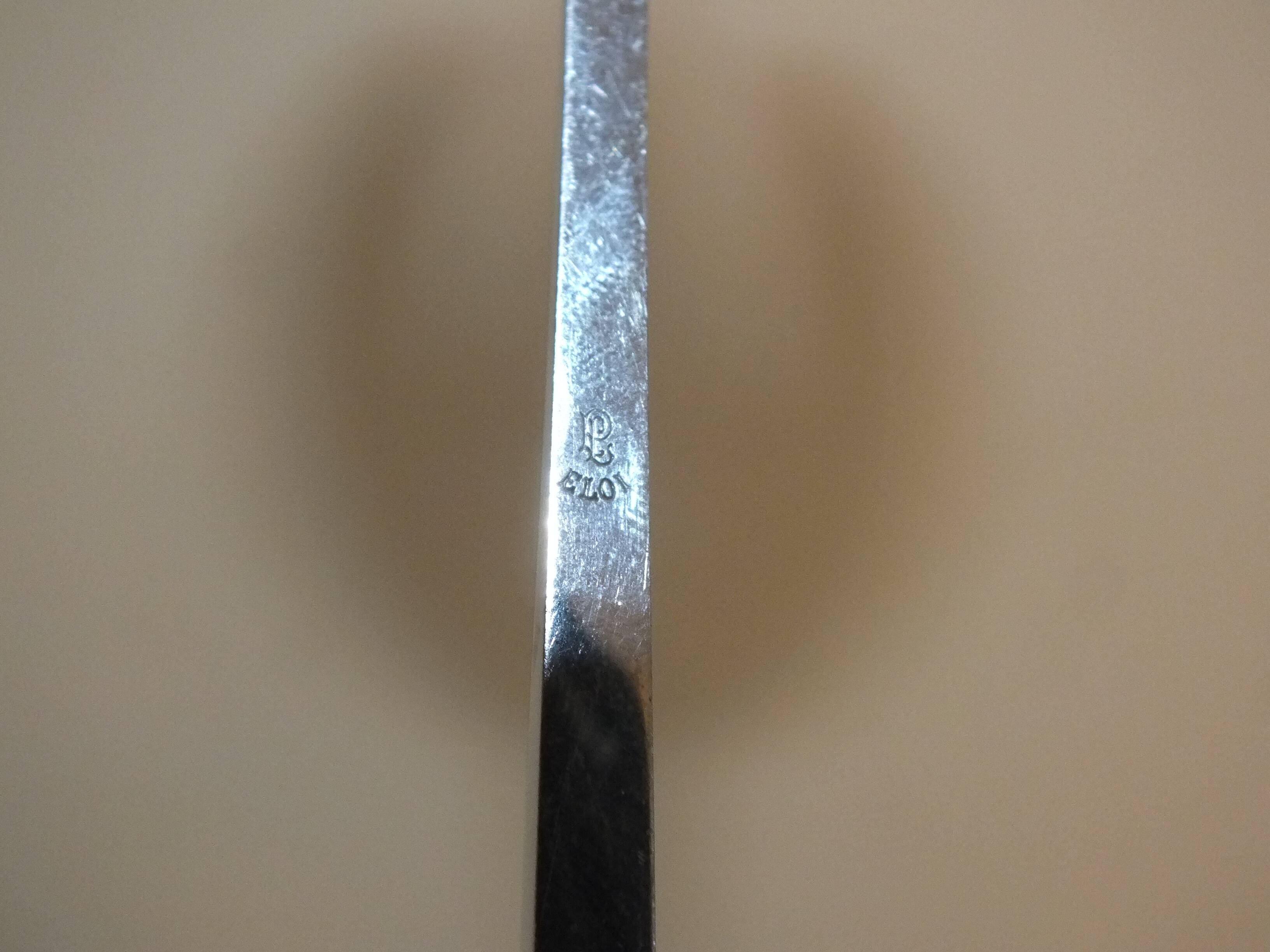 3 condiment cutlery 1970 Eloi Pernet stainless steel and wood