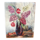 Tableau vintage bouquet de fleurs lilas