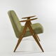 Vintage original armchair , 1960s, restored, upholstered, herringbone fabric
