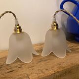 Opaline flower portable lamp