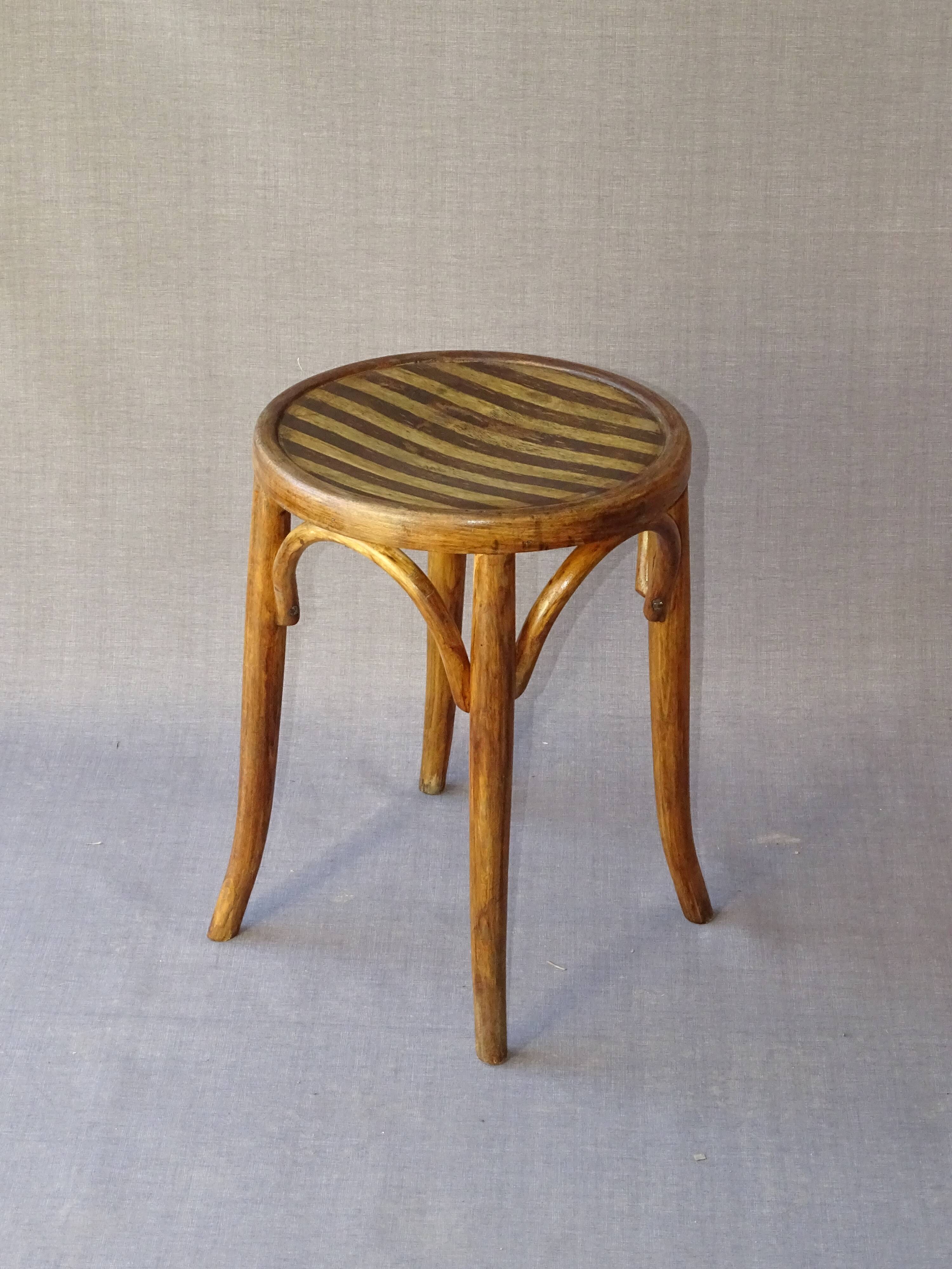 Stool bistrot wood curved by Baumann 1930