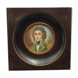 Miniature peinte à la - militaire