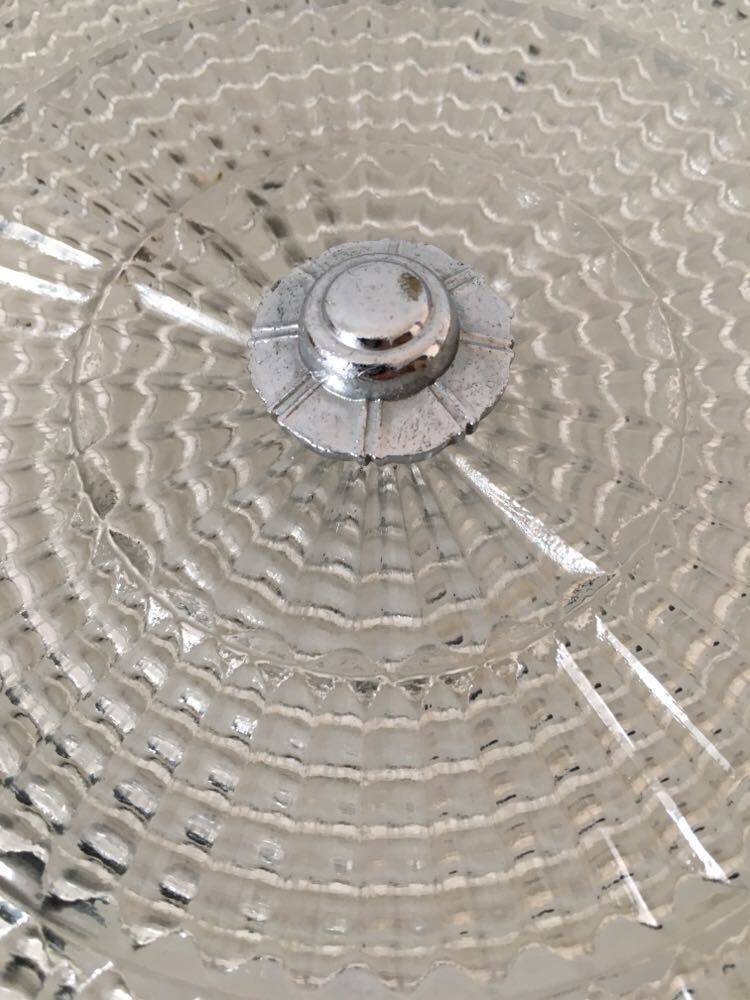 Round vintage ceiling light with metal support