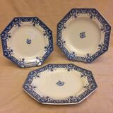 Set of 18 plates Sarreguemines sinceny XlXème