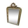 Miroir ancien plâtre & bois doré avec nœud carquois et flambeau