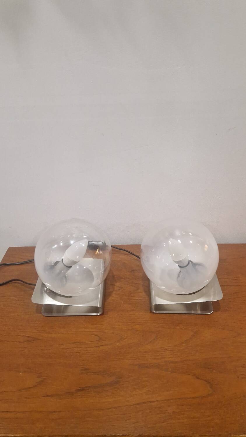 Pair of space age design lamps 70, murano
