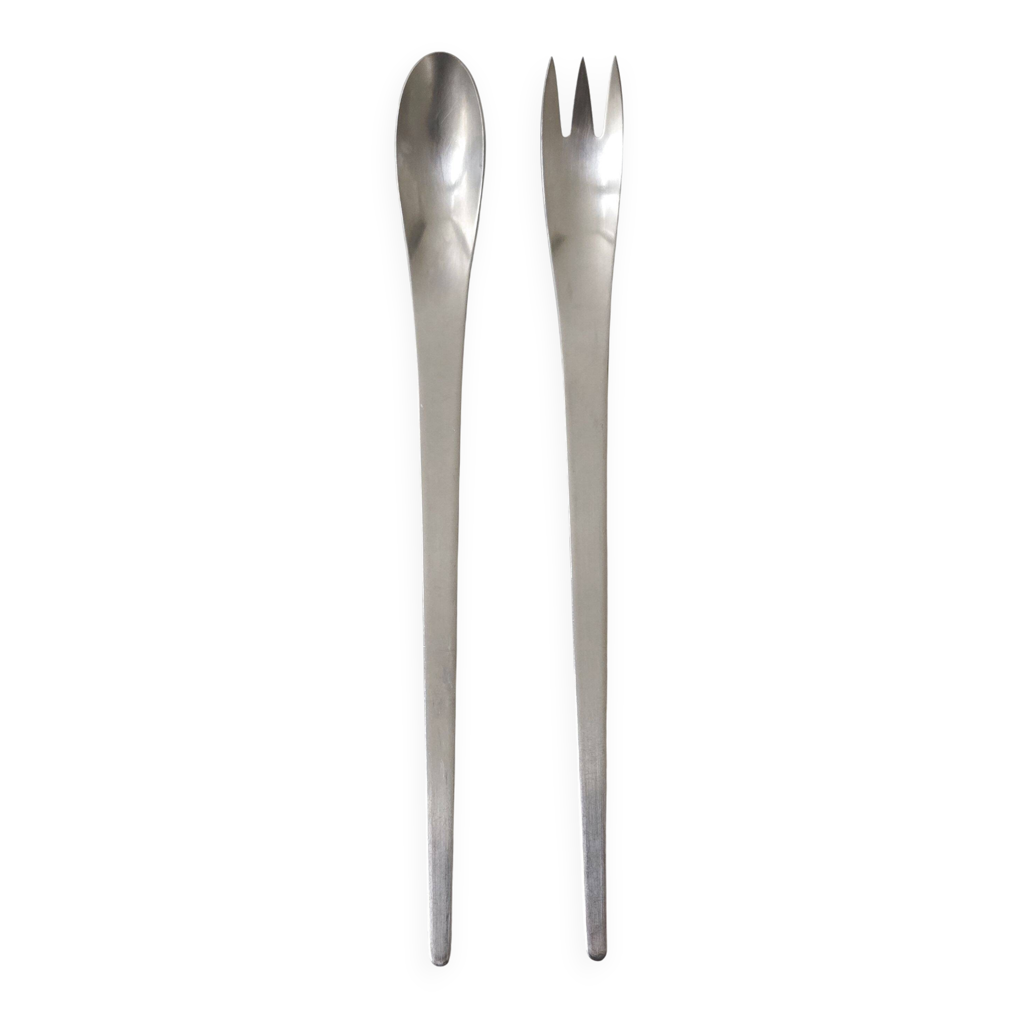 Arne Jacobsen salad servers for Georg Jensen 1970