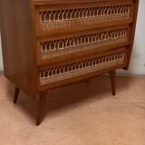 Commode rotin vintage