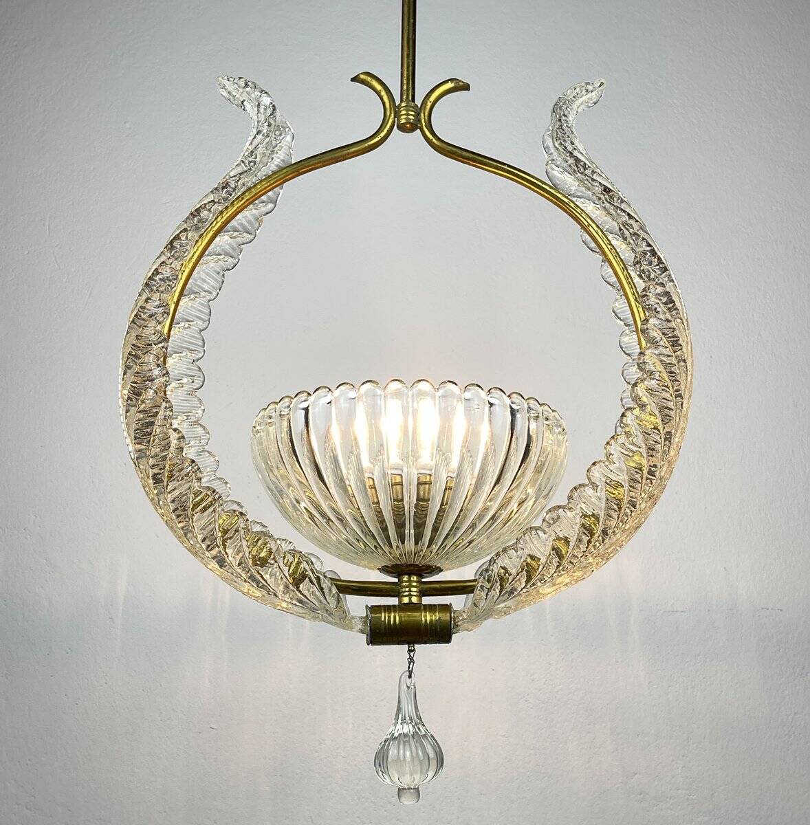 Murano chandelier by Ercole Barovier Barovier & Toso, Italy, 1930s
