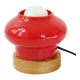 Vintage 1960 red ceramic table lamp Porcelain