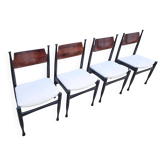 Set de 4 chaises salle à manger milieu du siècle style Paolo Buffa 1960s