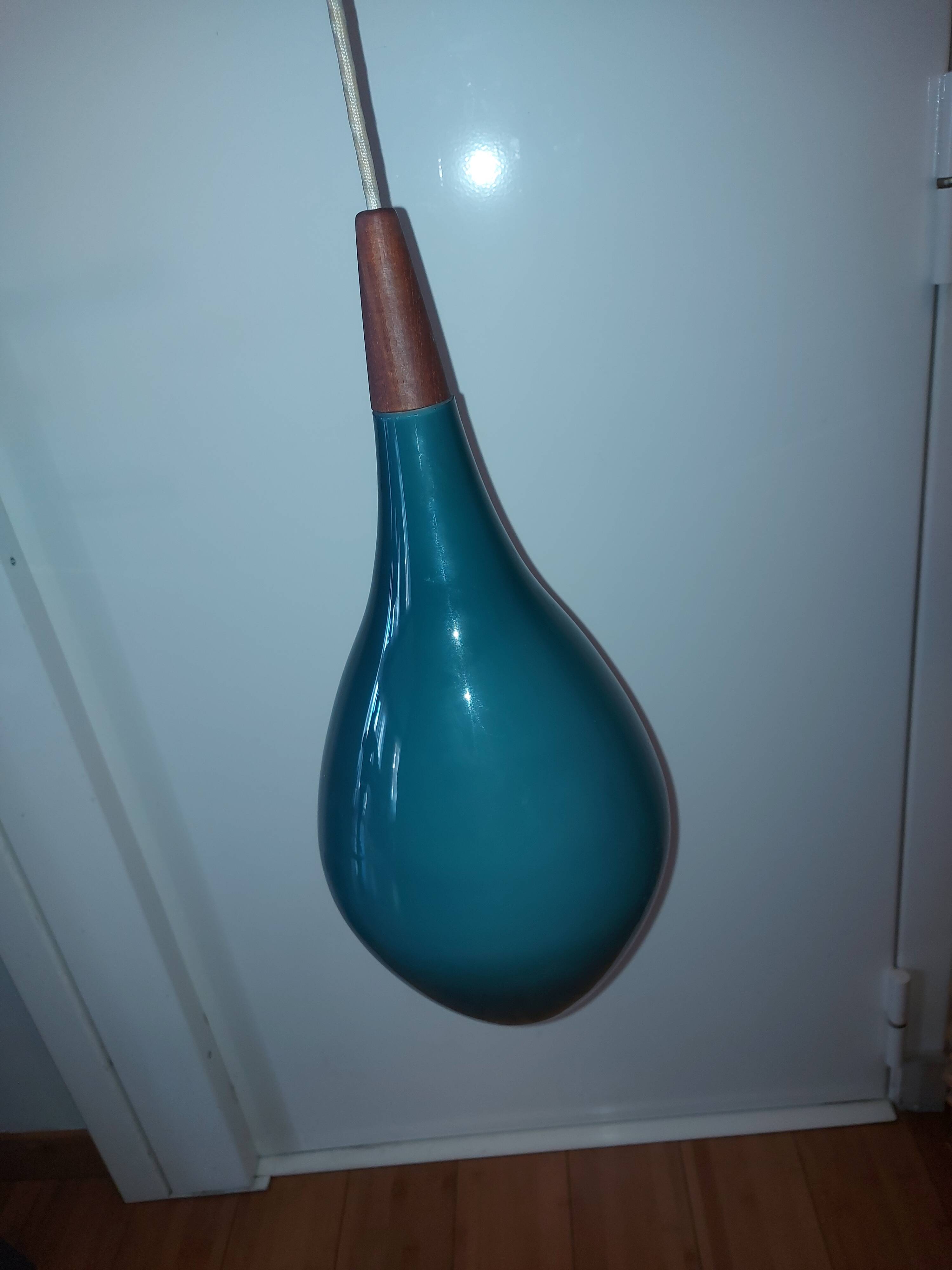 Scandinavian glass pendant light Holmegaard 50, 60's