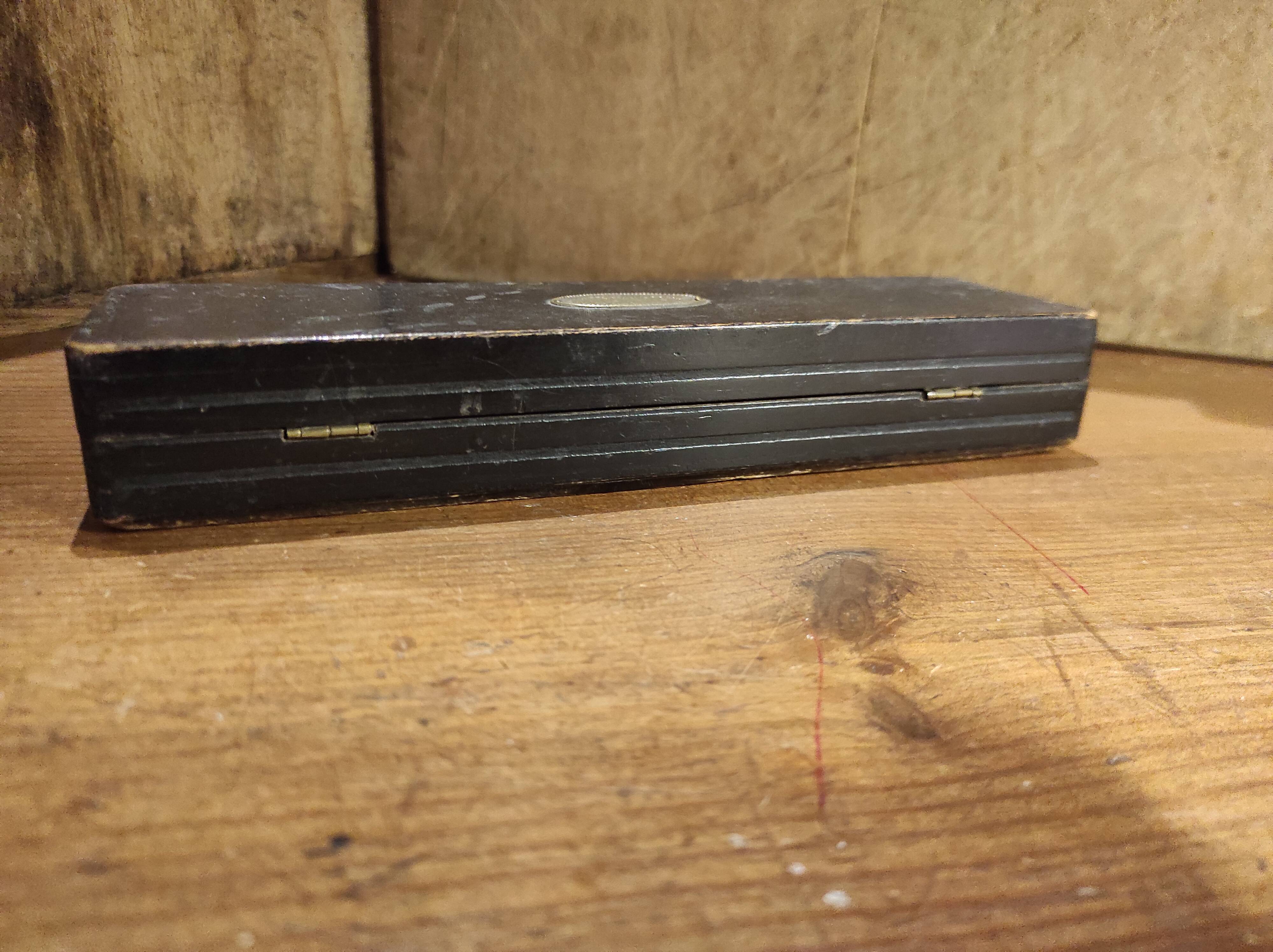 Vintage French pencil case in ebonized wood