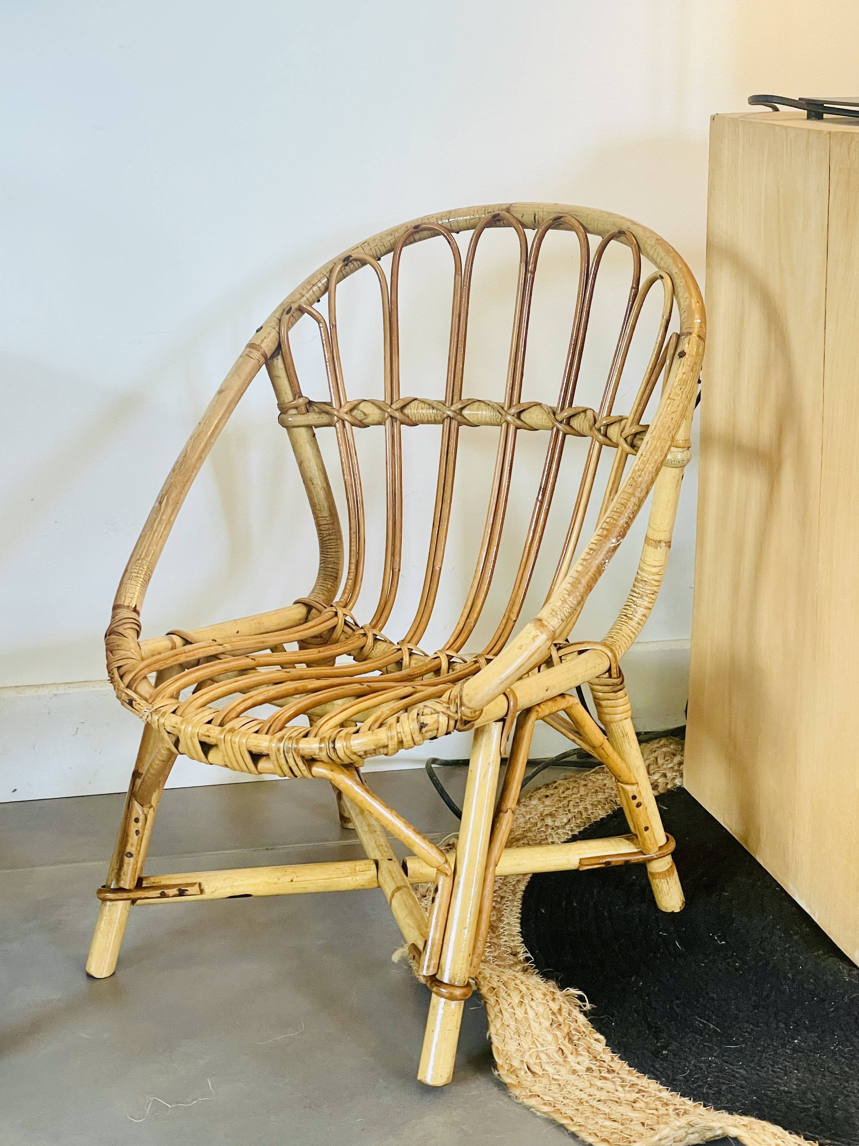 Fauteuil enfant en rotin