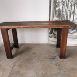 Workbench, brutalist console, solid wood