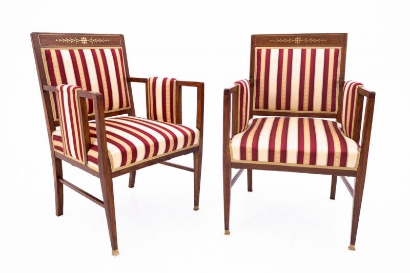 A pair of antique armchairs from the late 19th century, France. After renovation.
