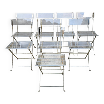 Lot de 8 chaises pliantes en plexi, Yonel Lebovici et Bernard Berthet 1970