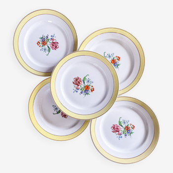 5 assiettes plates Badonviller