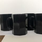 Honeycomb cups in black opaline