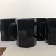 Tasses nid d’abeille en opaline noire