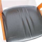 Armchair with Leather and Teak by ERIK KIRKEGAARD 1960s