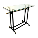Serving table 70s black and brass