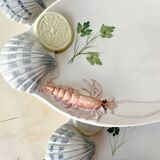 Vintage Italian majolica plates, seafood plates.