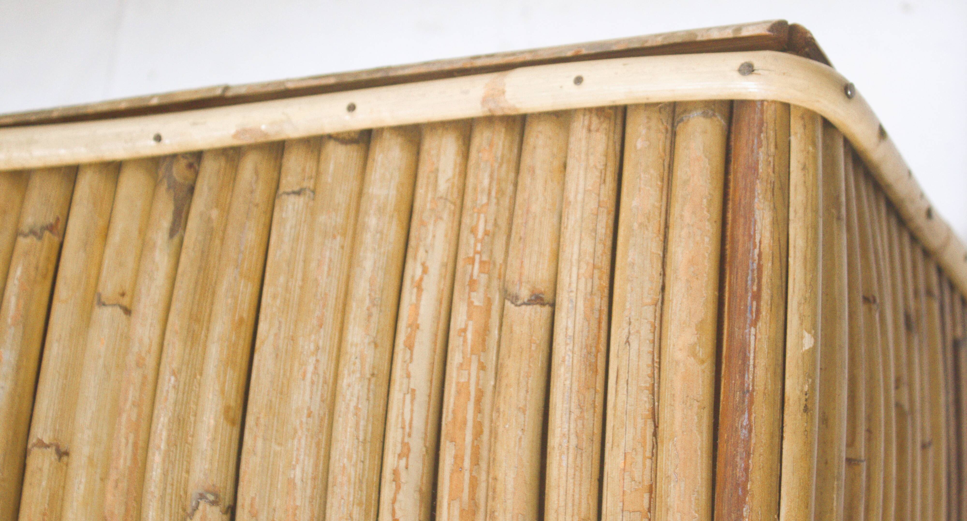Pair of large vintage bamboo planters
