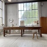 Solid walnut farmhouse castle table 1900 XXL