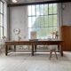 Solid walnut farmhouse castle table 1900 XXL