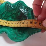 empty cup pocket leaf slip green ceramic vallauris made in france