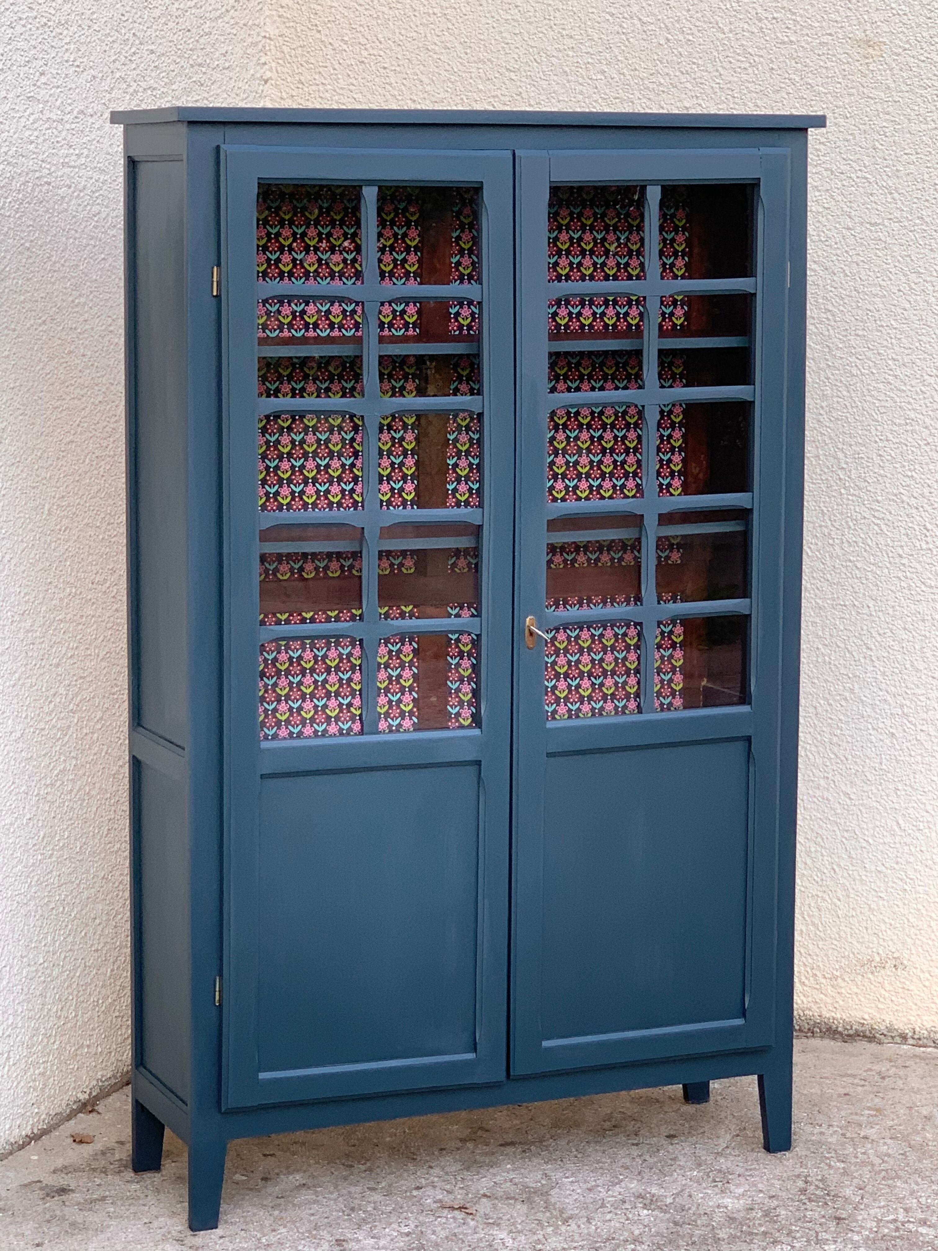 Parisian glass wardrobe vintage 1950