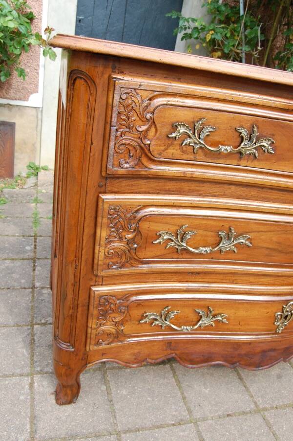 18th-century Louis XV walnut commode.