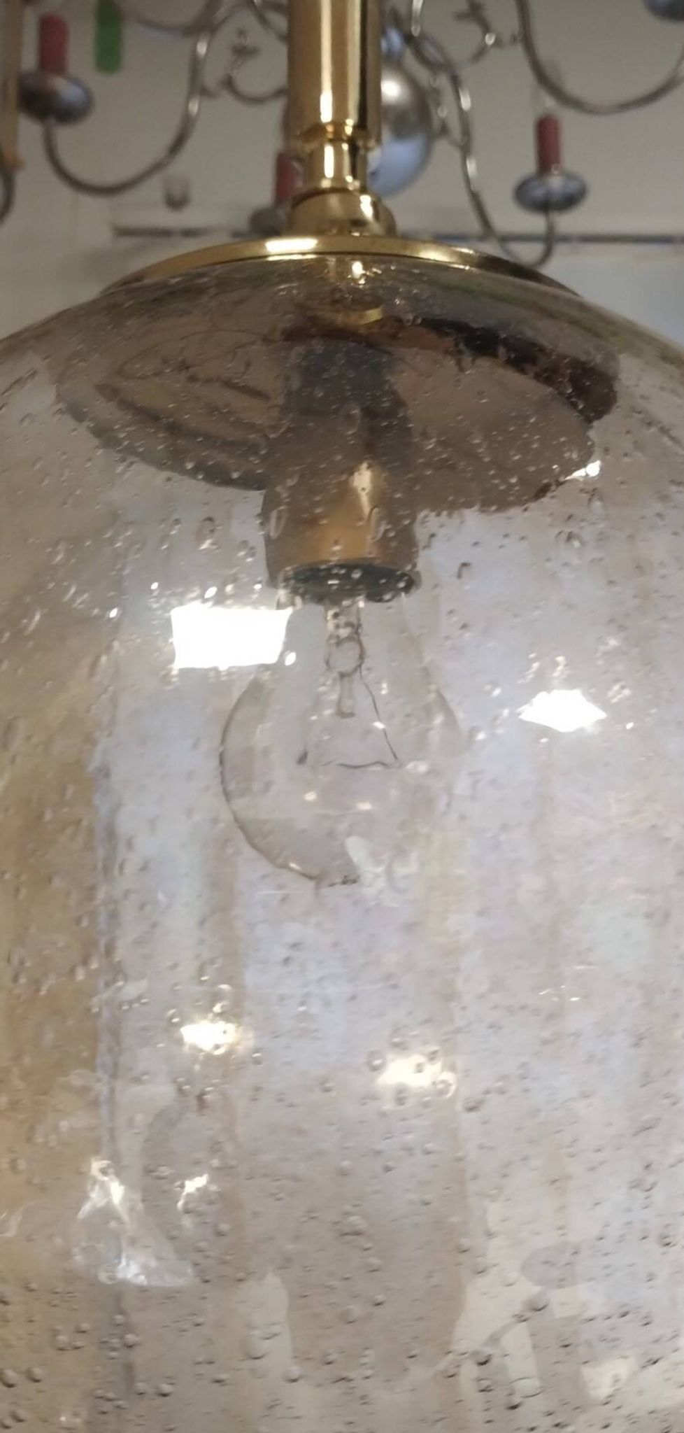 Supension sphere en verre fumé