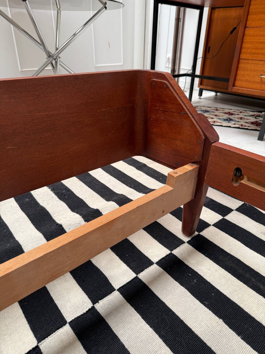 Scandinavian double teak bed