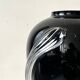 Large mouth-blown glass vase (black amethyst)