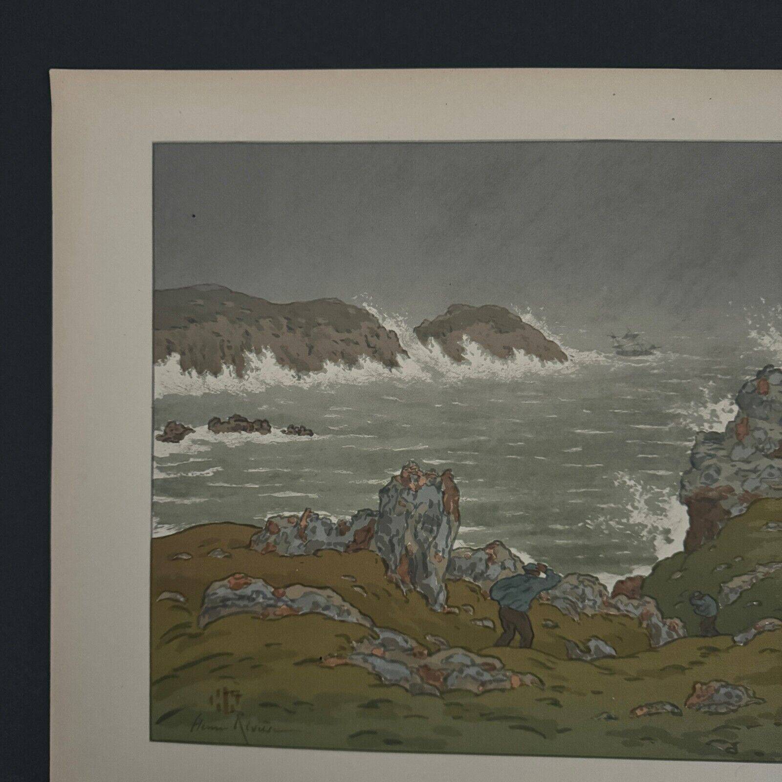 Lithograph by Henri Rivière The Magic of the Hours - The Storm