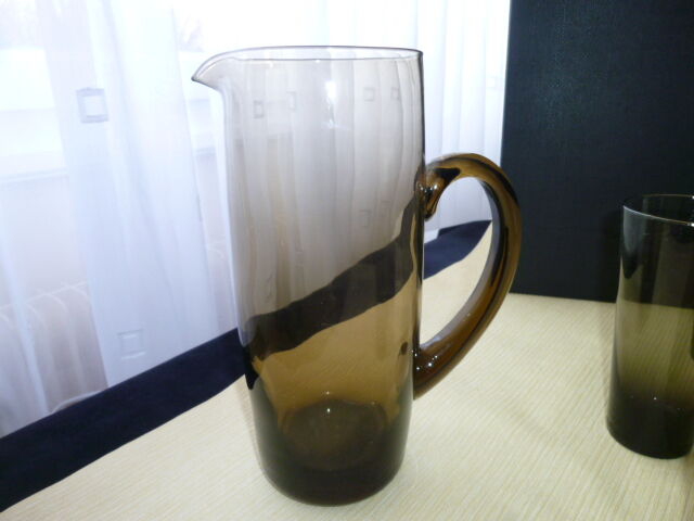 Vintage smoked glass orangeade service