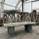 Green marble coffee table with cylindrical legs