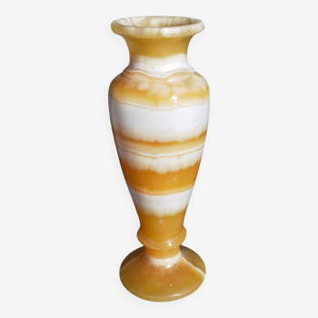 Baluster vase in real vintage honey onyx stone 25 cm