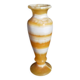 Baluster vase in real vintage honey onyx stone 25 cm
