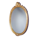 Vintage Italian 1970s Distressed Gilt Rococo Revival Oval Wall-Hanging Mirror